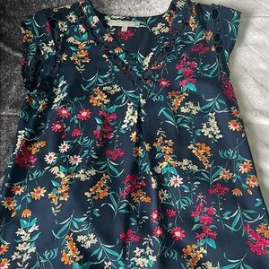 Daniel Rainn Navy Floral Cap-Sleeve Camisole